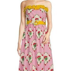 Sugarlips Maia Floral Strapless Ruffle Midi Dress XS NWT